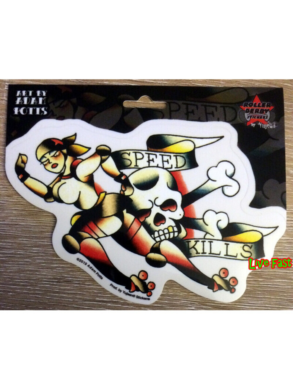 ROLLER DERBY DECAL STICKER SPEED KILLS skating retro vintage tattoo flash art
